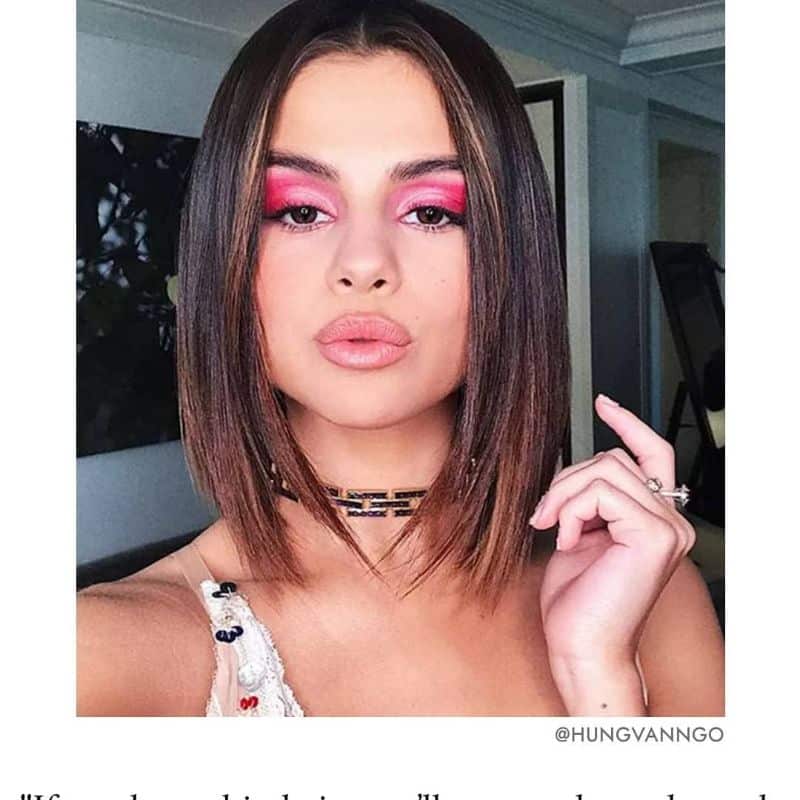 5. Angled Bob with Center Part
