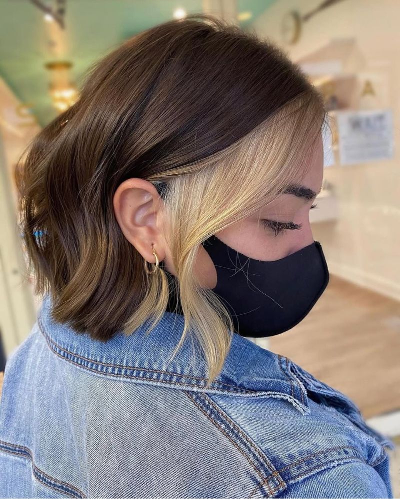 49. Asymmetric Side-Swept Two-Tone Bob