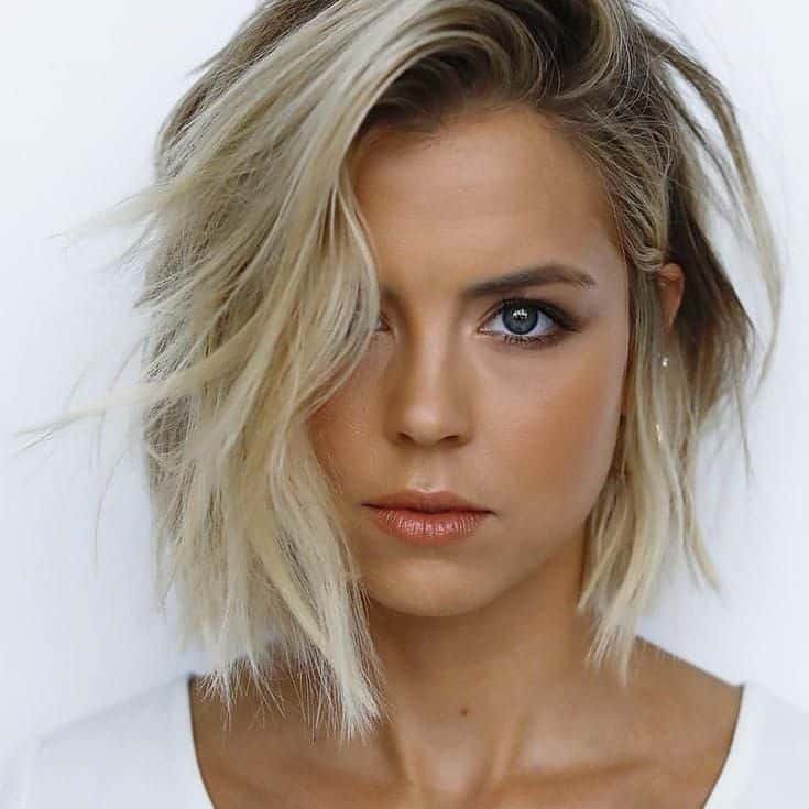 11. Asymmetrical Textured Bob