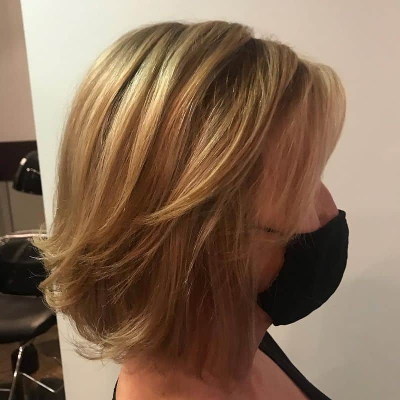 18. Layered Bob with Subtle Highlights