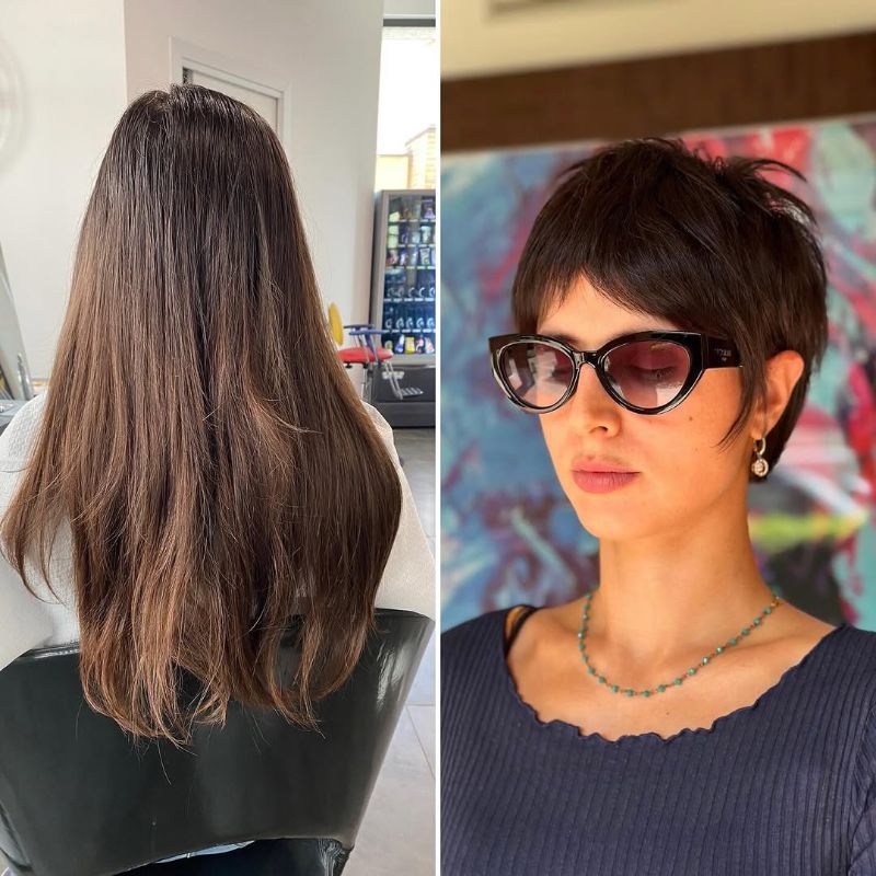 28. Layered Pixie with Textured Bangs