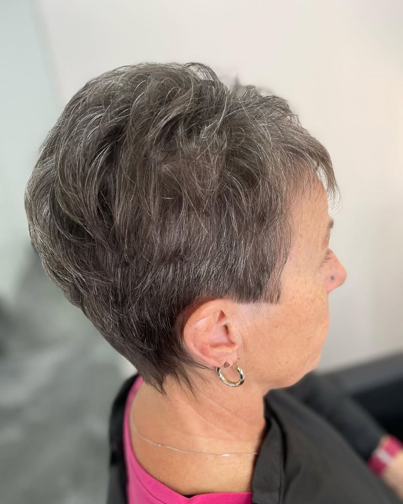 7. Short Textured Pixie with Subtle Highlights
