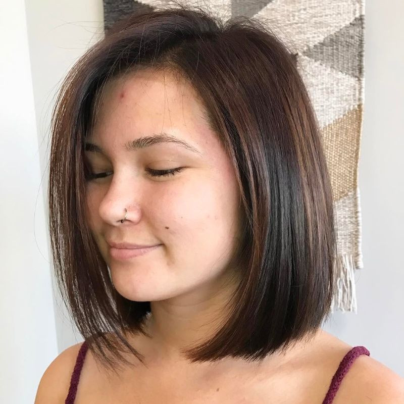7. Soft, Inverted Bob with Side-Swept Bangs