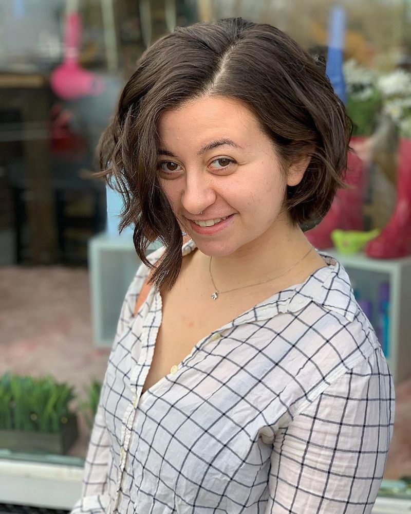 26. Soft-Waved Bob with Side Part