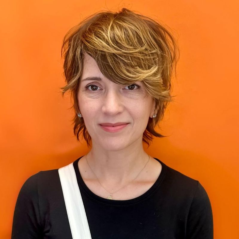 6. Textured Asymmetrical Bob