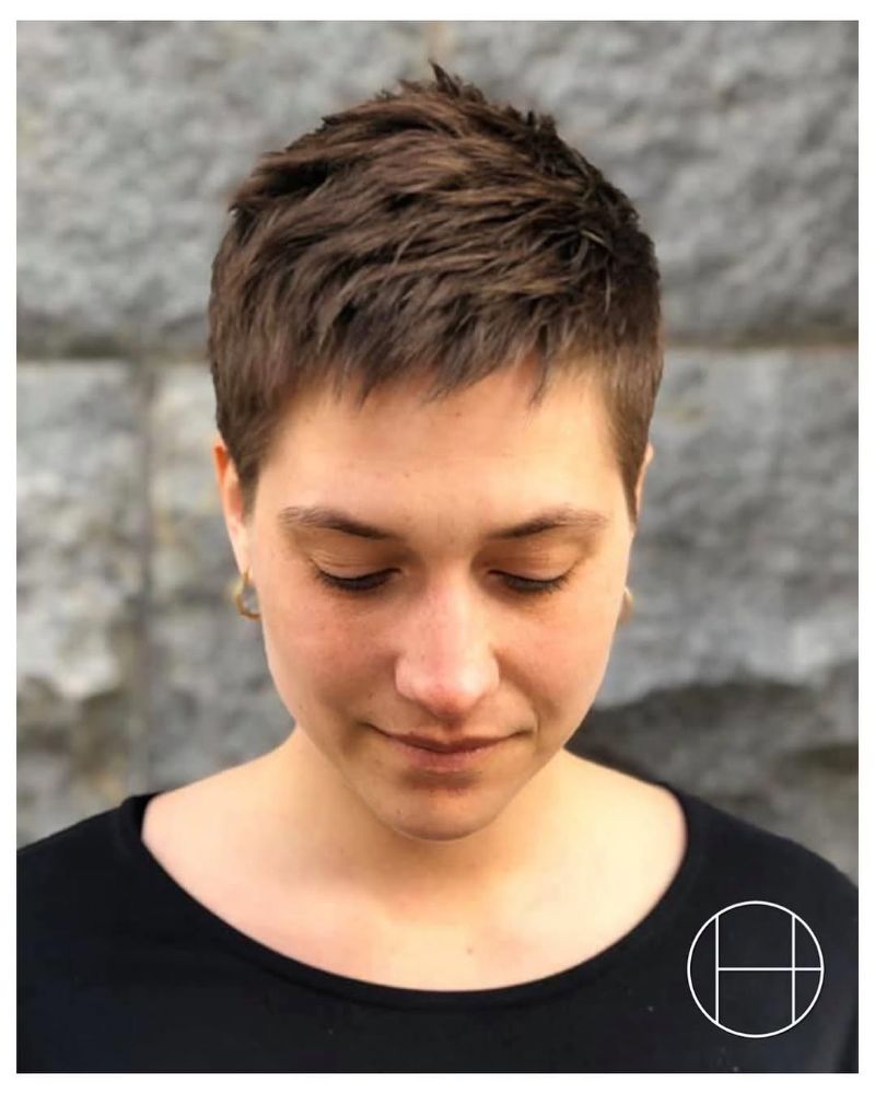 53. Textured Pixie Cut with Bangs