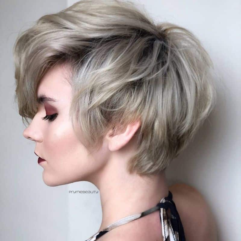 58. Textured Short Layers with Side-Swept Volume