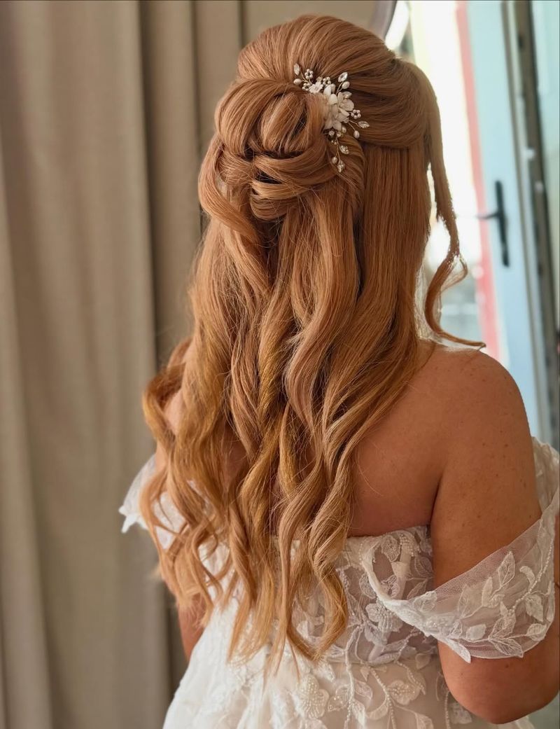 31. Twisted Crown with Loose Curls