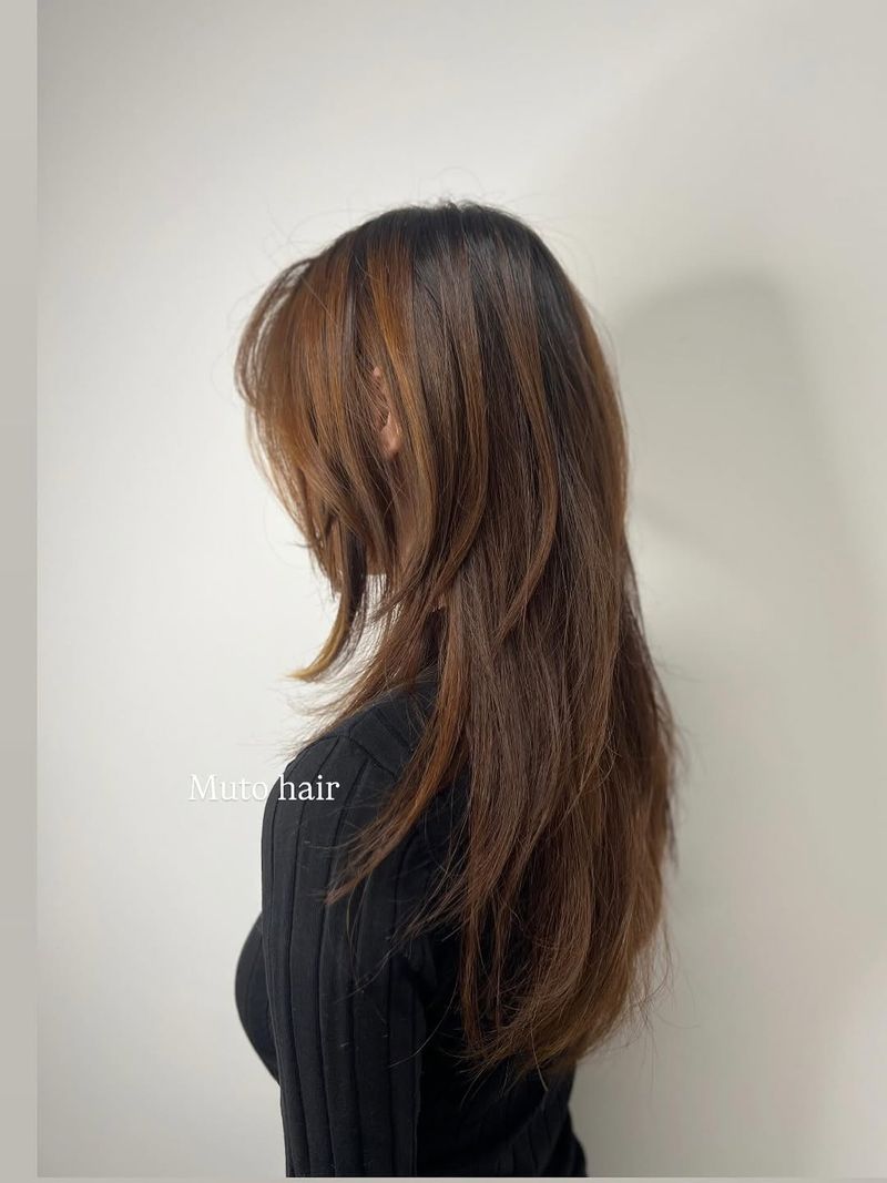 4. Amber-Toned Layered Shag