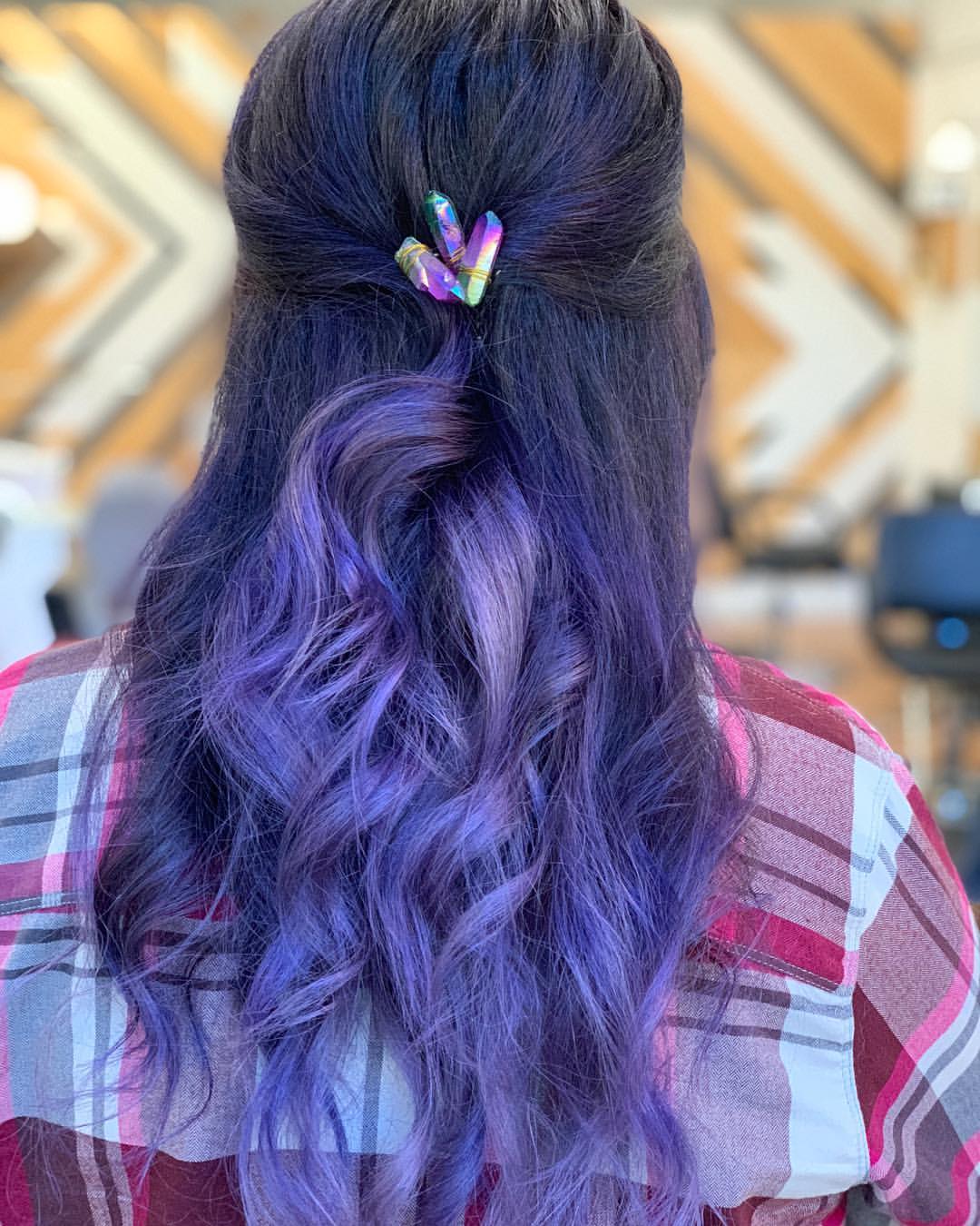 22. Amethyst Crystal Half-Up Waves