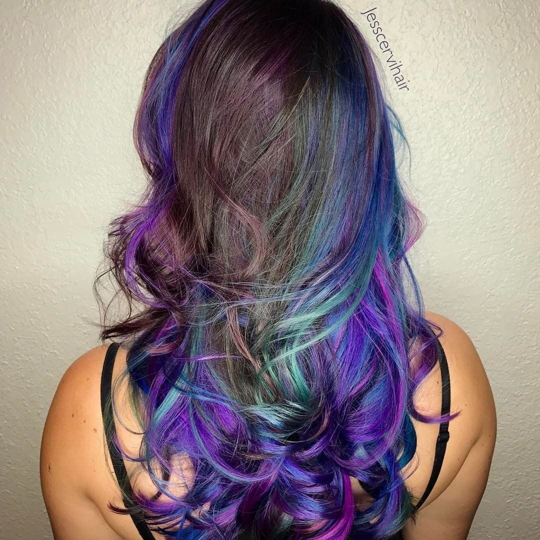 7. Amethyst and Teal Crystal Layers