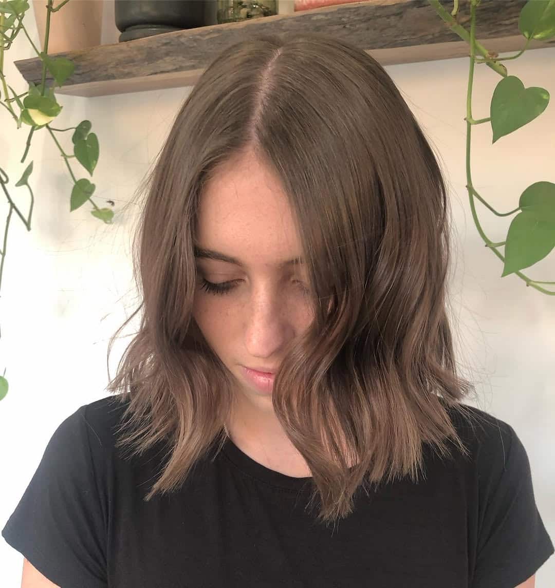 23. Ash Brown Lob with Soft Waves
