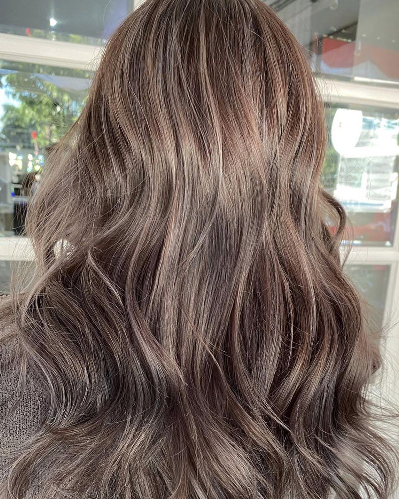 57. Ash Brown Waves with Fine Highlights