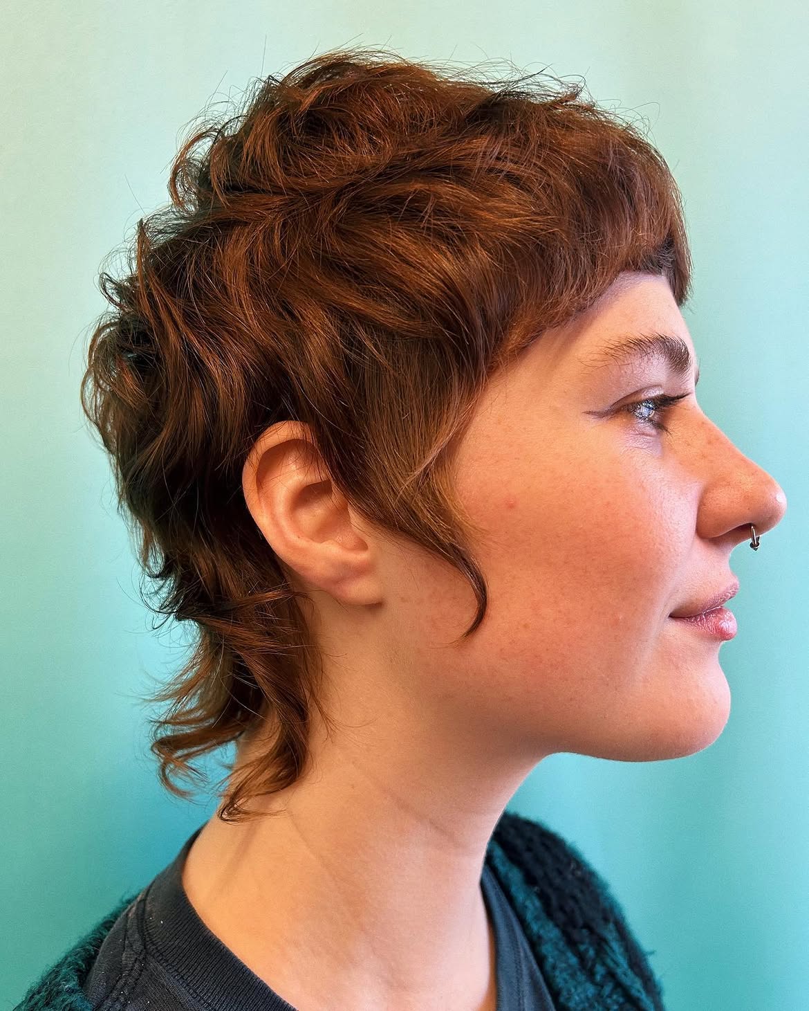 11. Auburn Waves with Baby Bangs