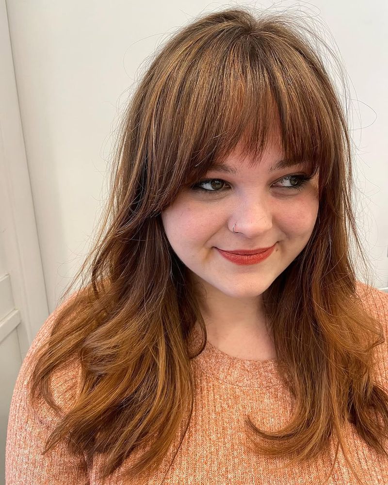 32. Auburn Waves with Textured Fringe