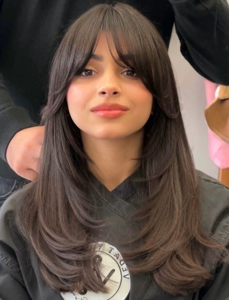15. Blowout Layers with Soft Center-Parted Fringe