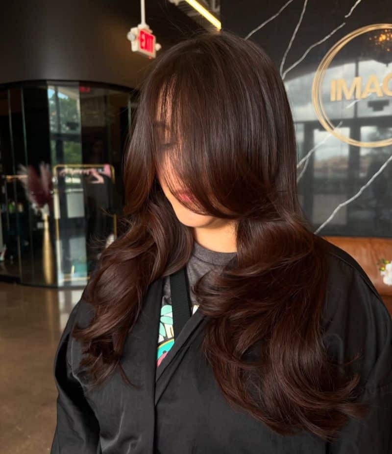 24. Blowout Layers with Wispy Bangs