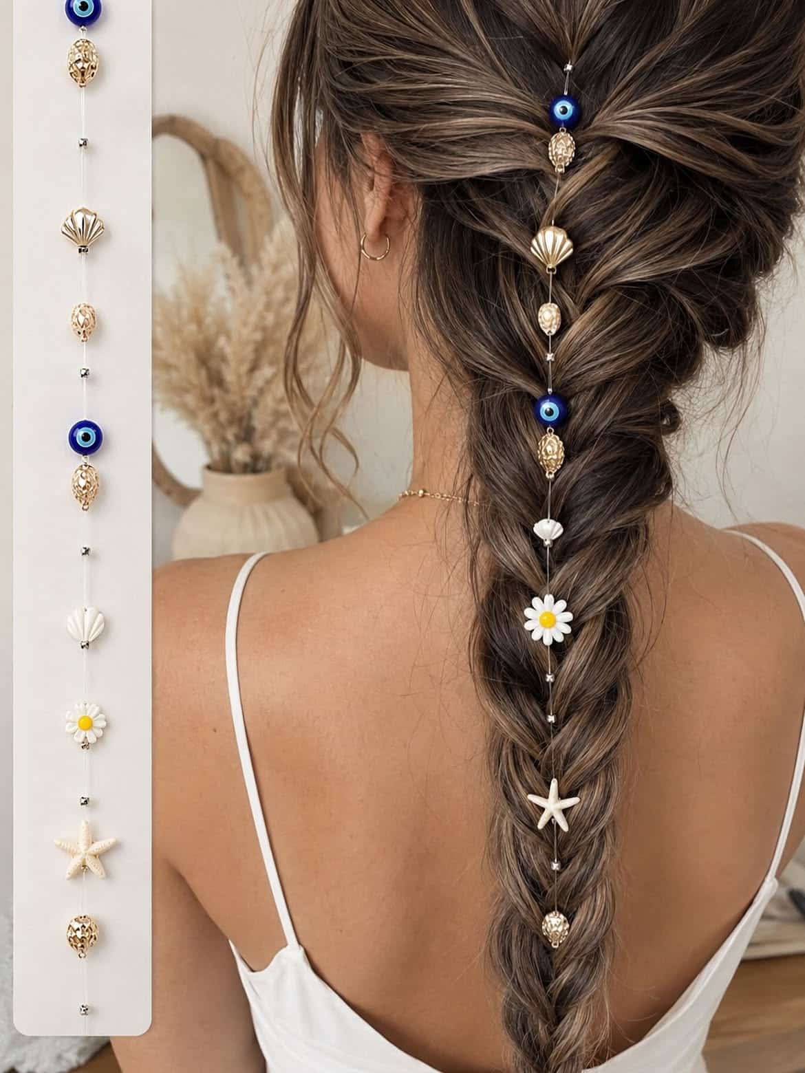 23. Boho Beach Charm Hair Thread