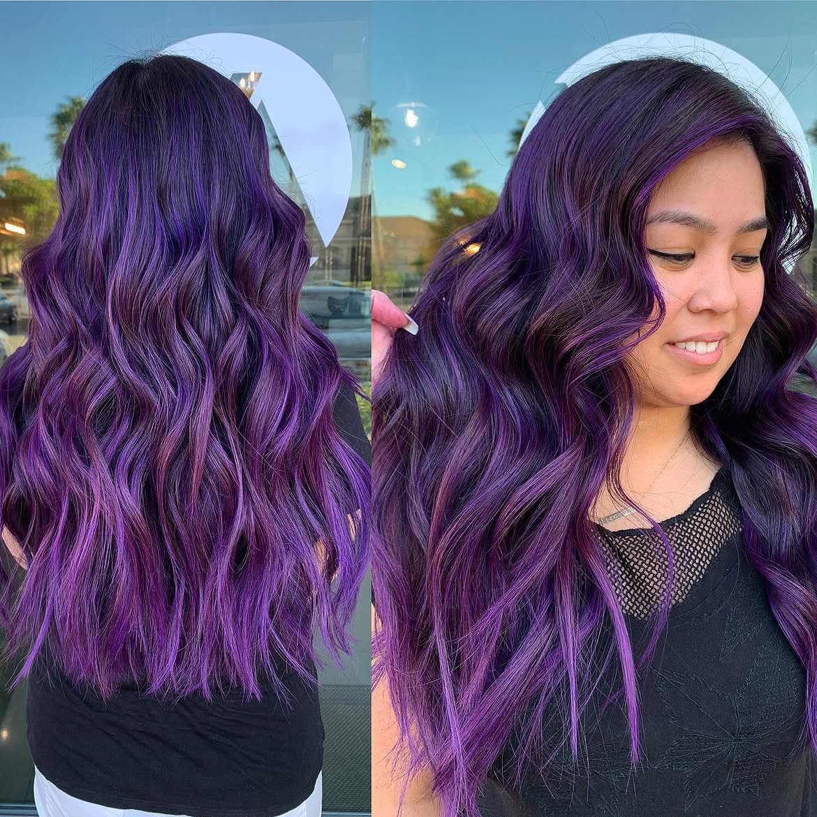 16. Bold Purple Ombre Waves