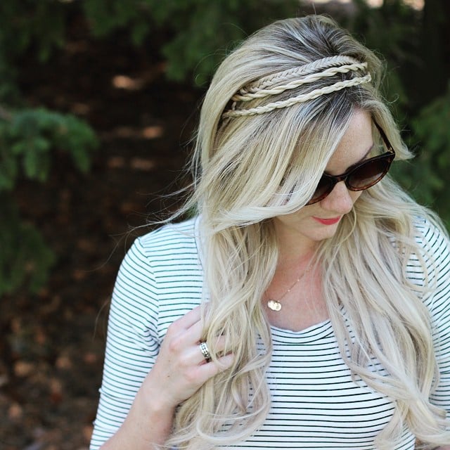 6. Braided Crown with Loose Blonde Waves