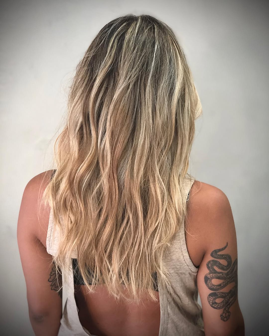 44. Bronde Waves with Natural Dark Roots
