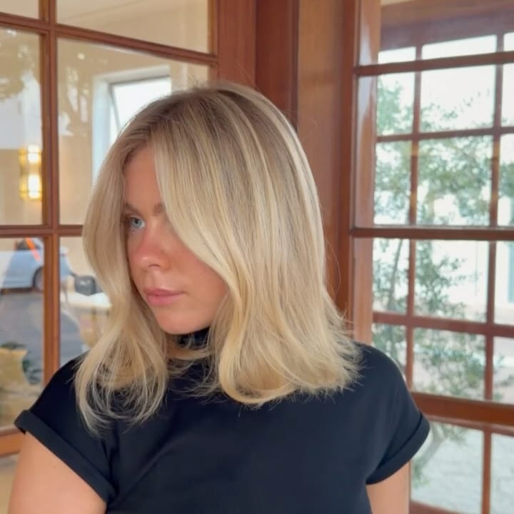41. Butter Blonde Curtain Lob