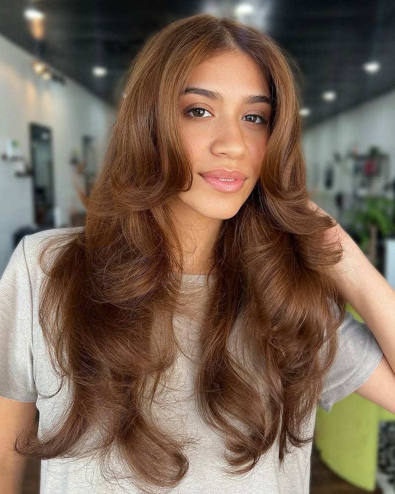10. Caramel-Kissed Butterfly Layers