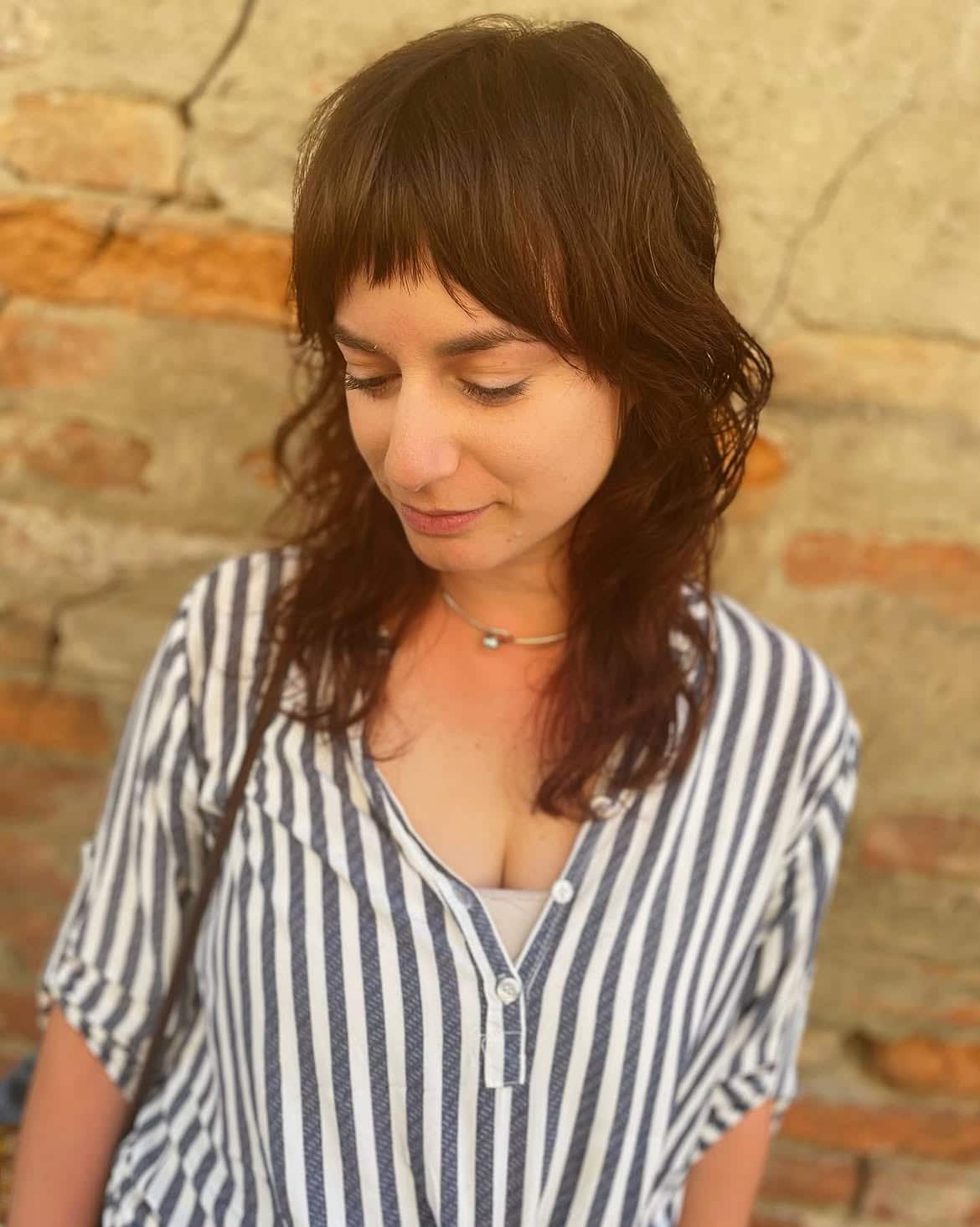 19. Chestnut Brown Shag with Baby Bangs