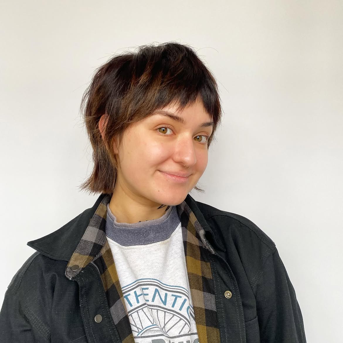 34. Chestnut Brown Shag with Baby Bangs