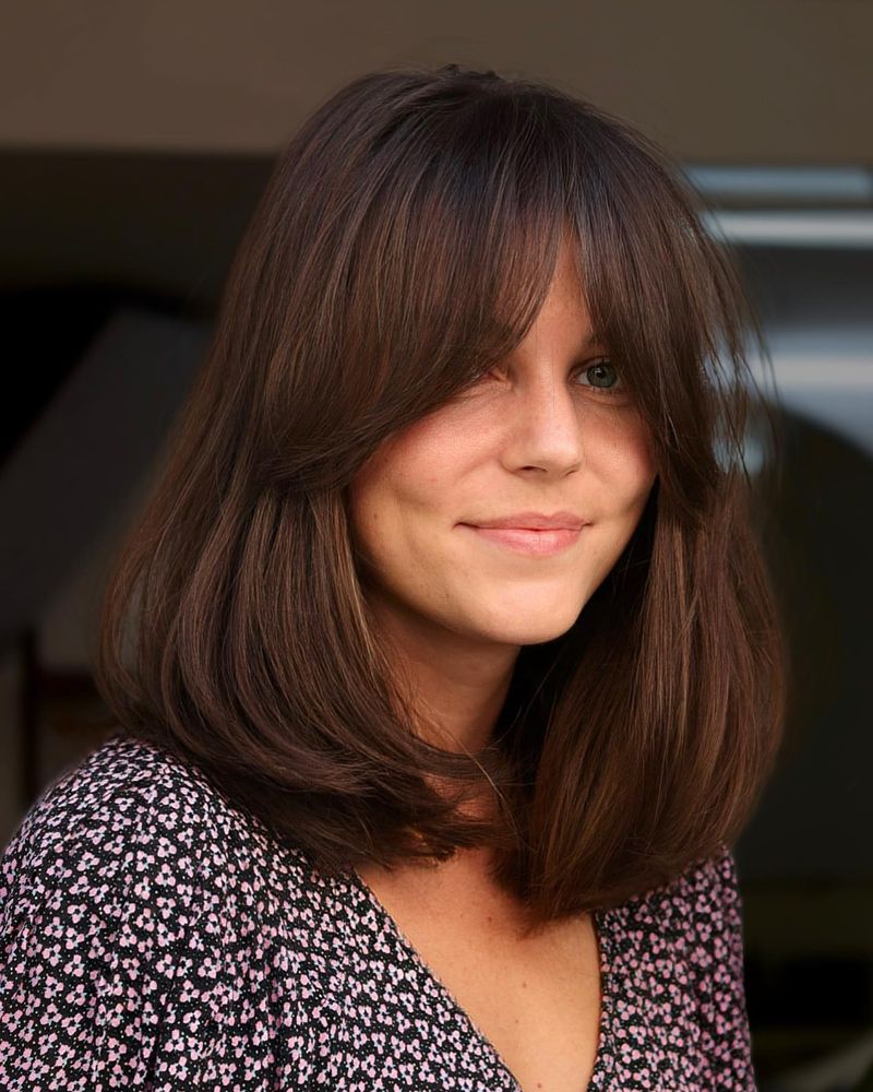 16. Chestnut Lob with Sweeping Fringe