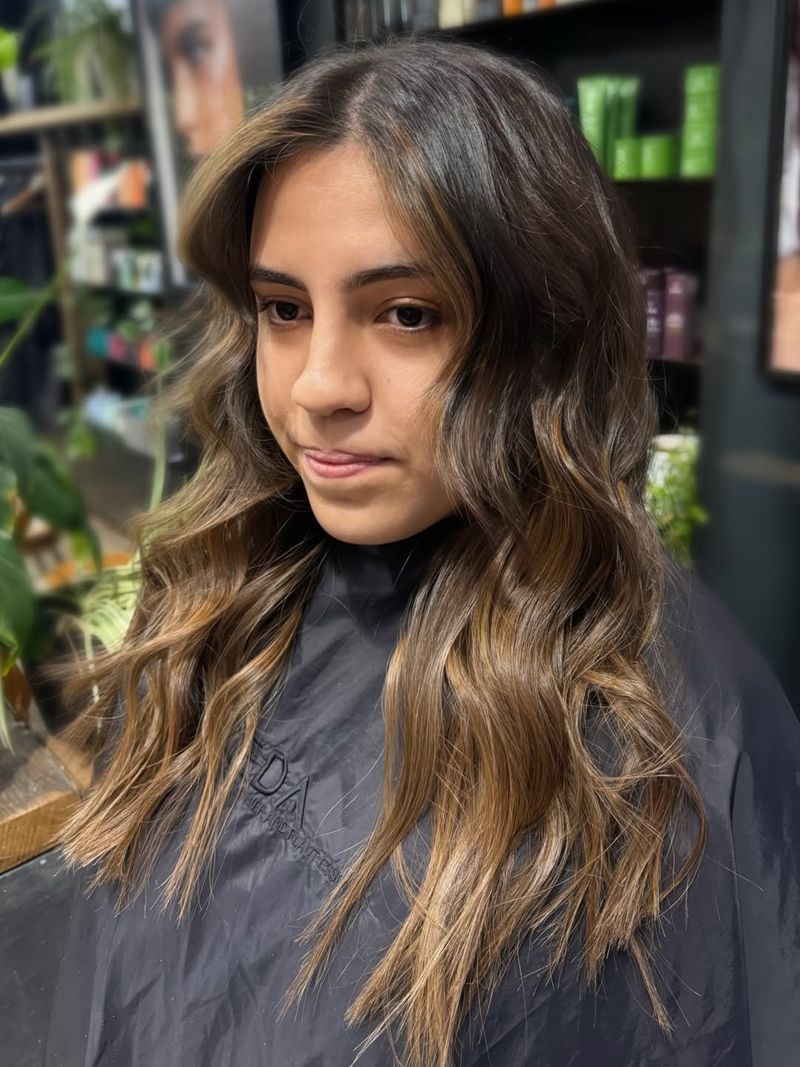 75. Chestnut Waves with Caramel Face-Framing