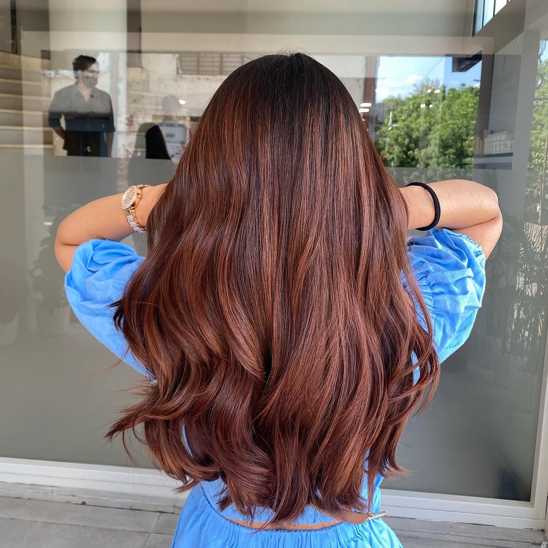 7. Chestnut Waves with Copper Highlights