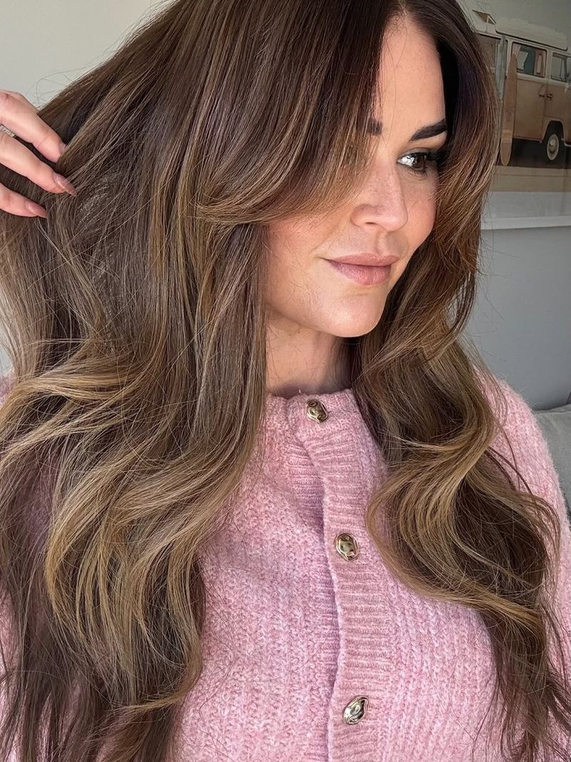 60. Chestnut Waves with Softly Swept Fringe