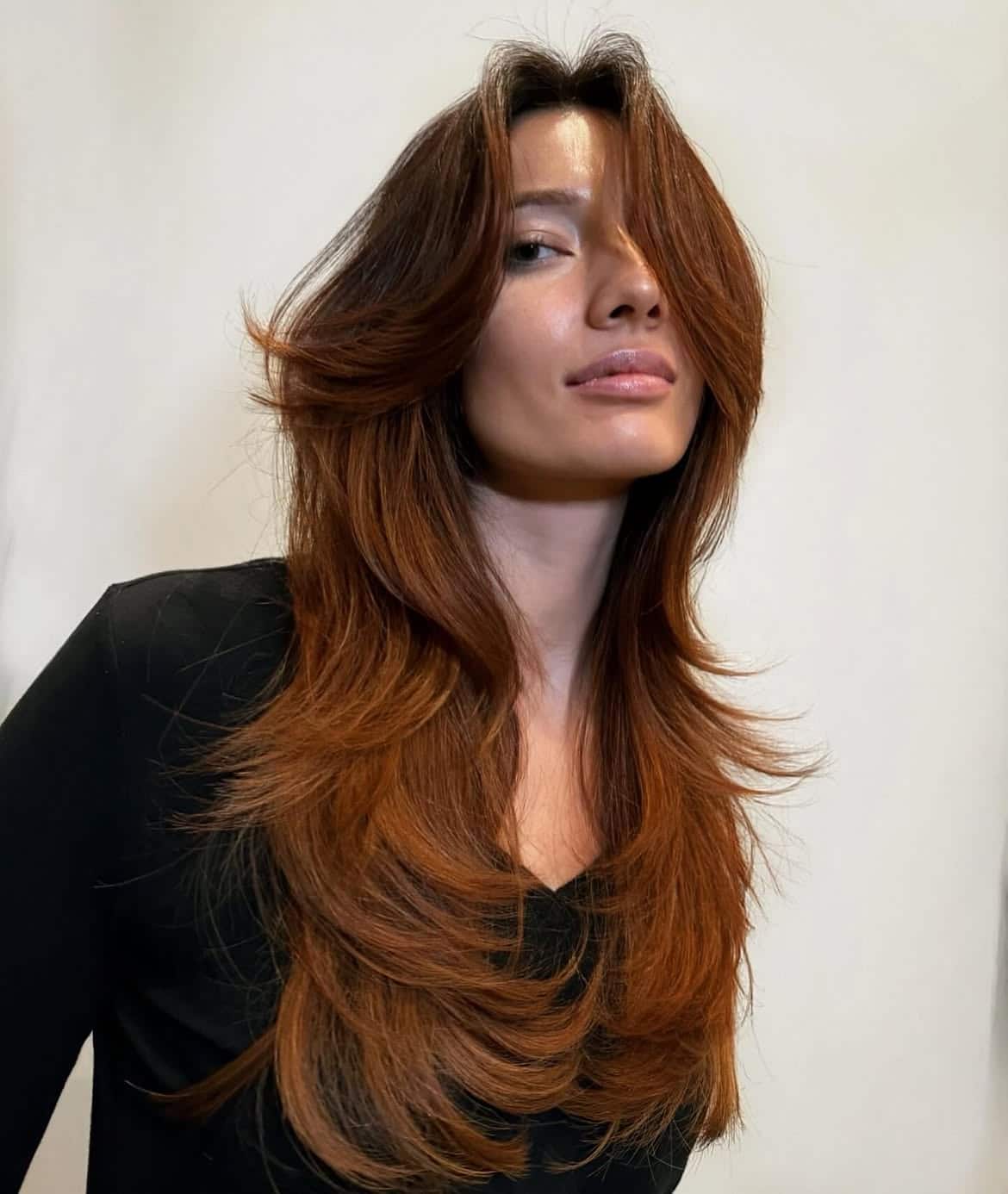 52. Copper Butterfly Layers with Curtain Fringe