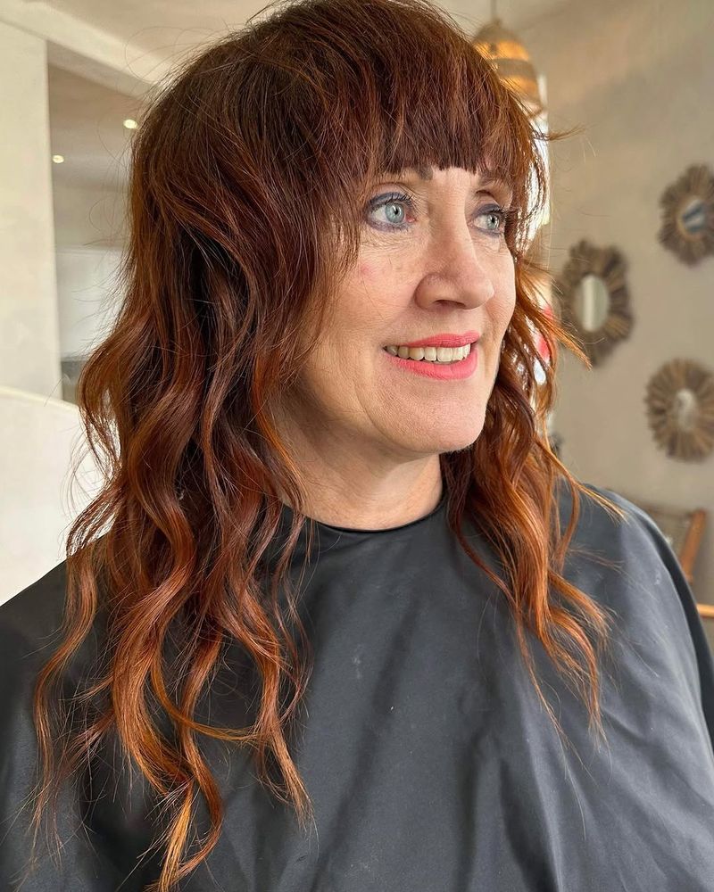 16. Copper Shag with Blunt Micro Bangs