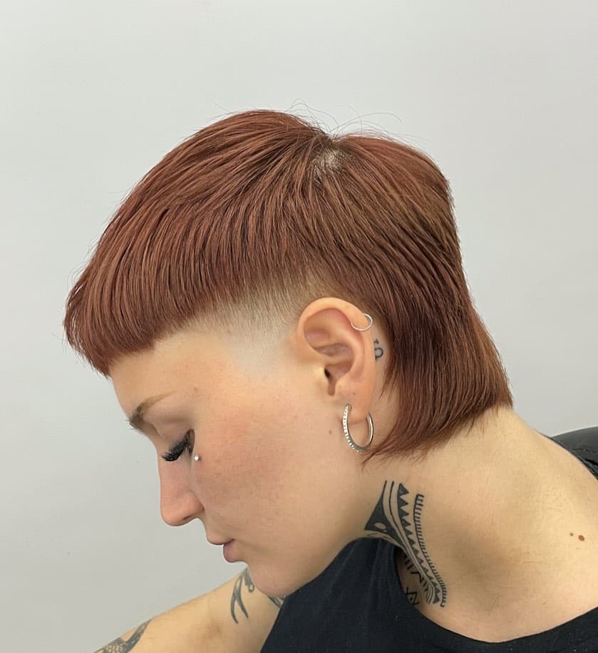 12. Copper Undercut Crop with Micro Bangs