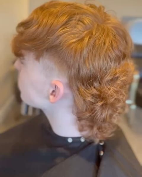 23. Copper Wavy Fade Mullet