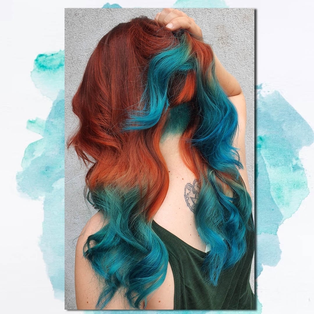 10. Copper and Turquoise Split Waves