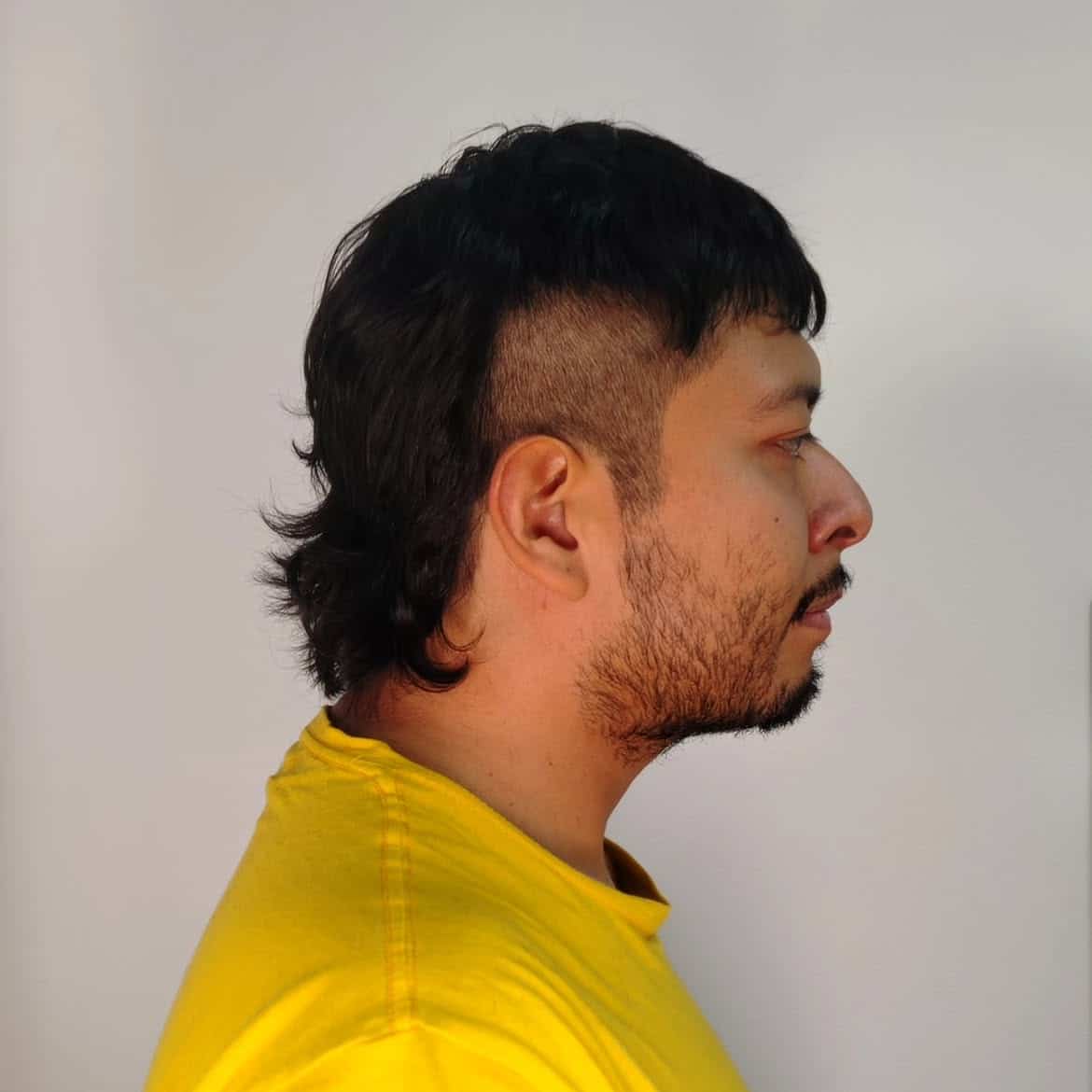 27. Cropped Mullet with Shaved Temples