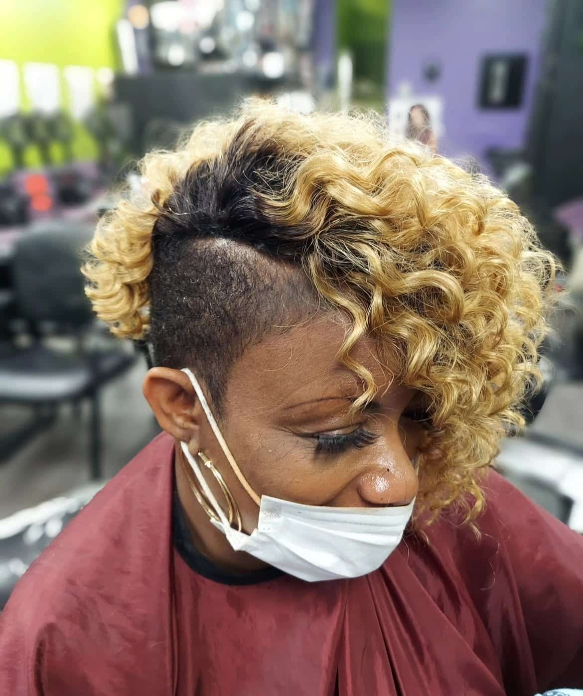 29. Curly Blonde Side-Shave