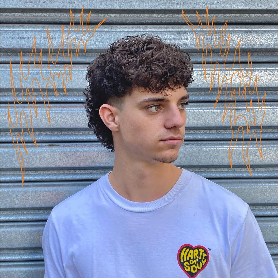 12. Curly Burst Fade Mullet