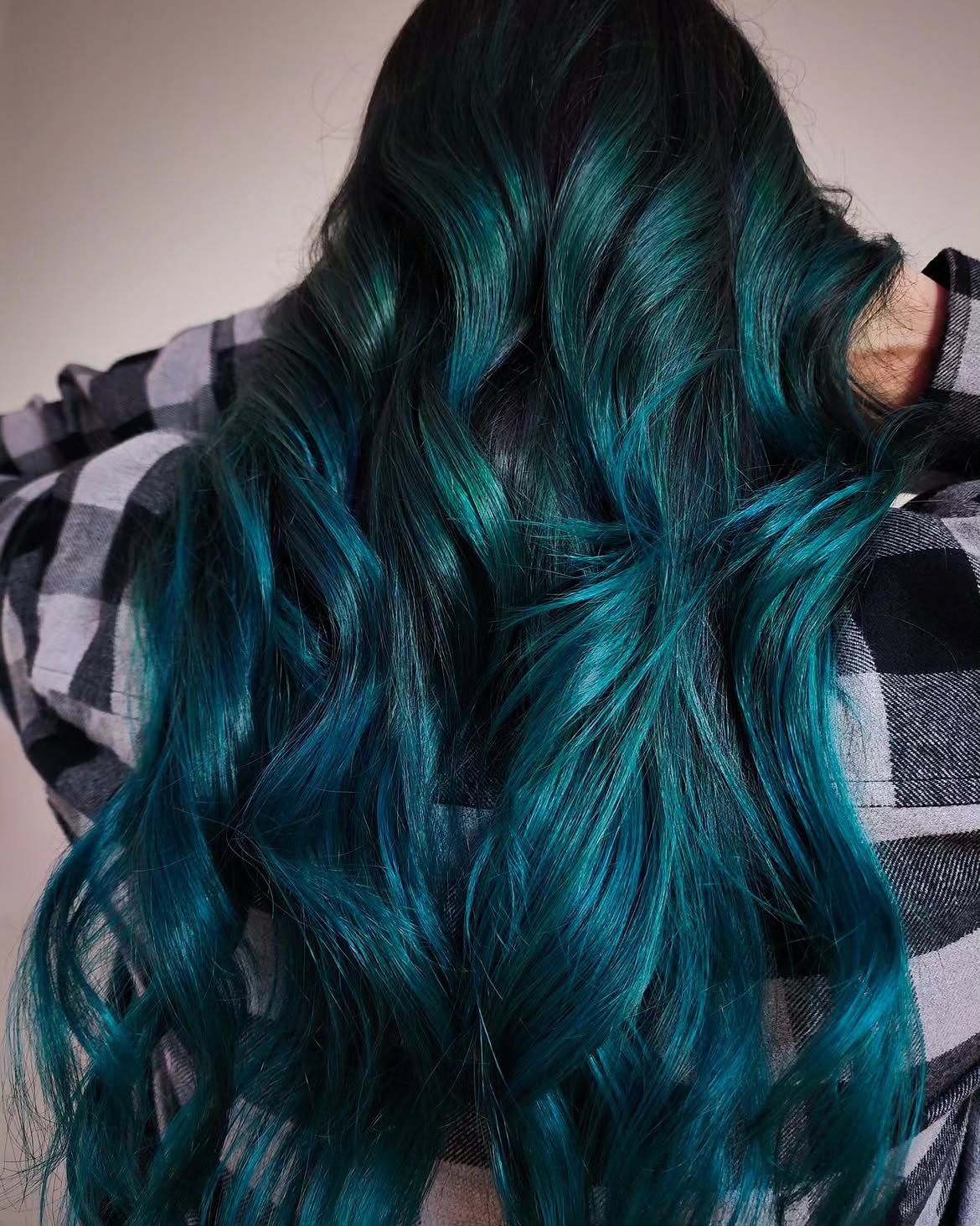36. Dark Roots to Bright Teal Melt