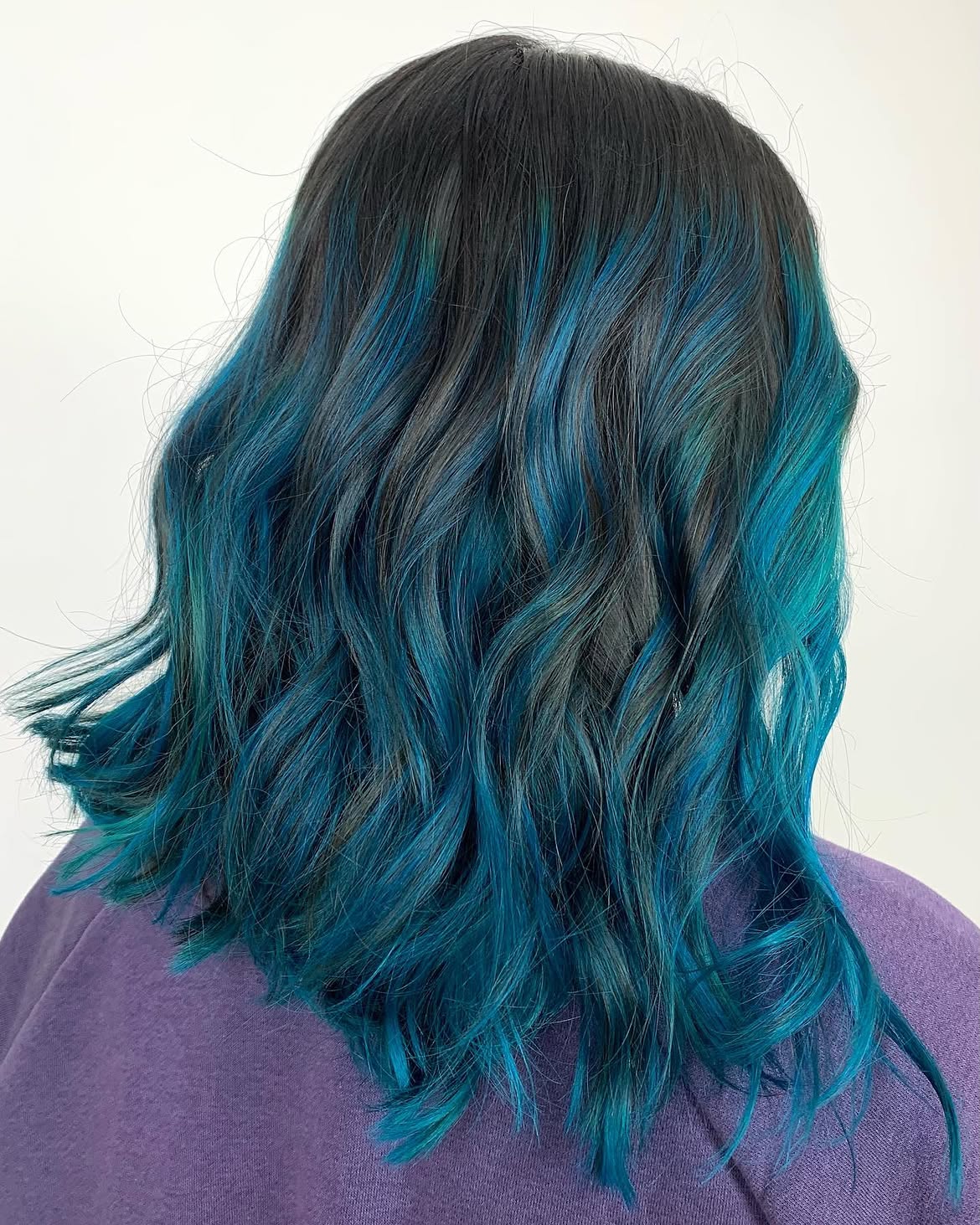 29. Dark Roots with Ocean Wave Highlights