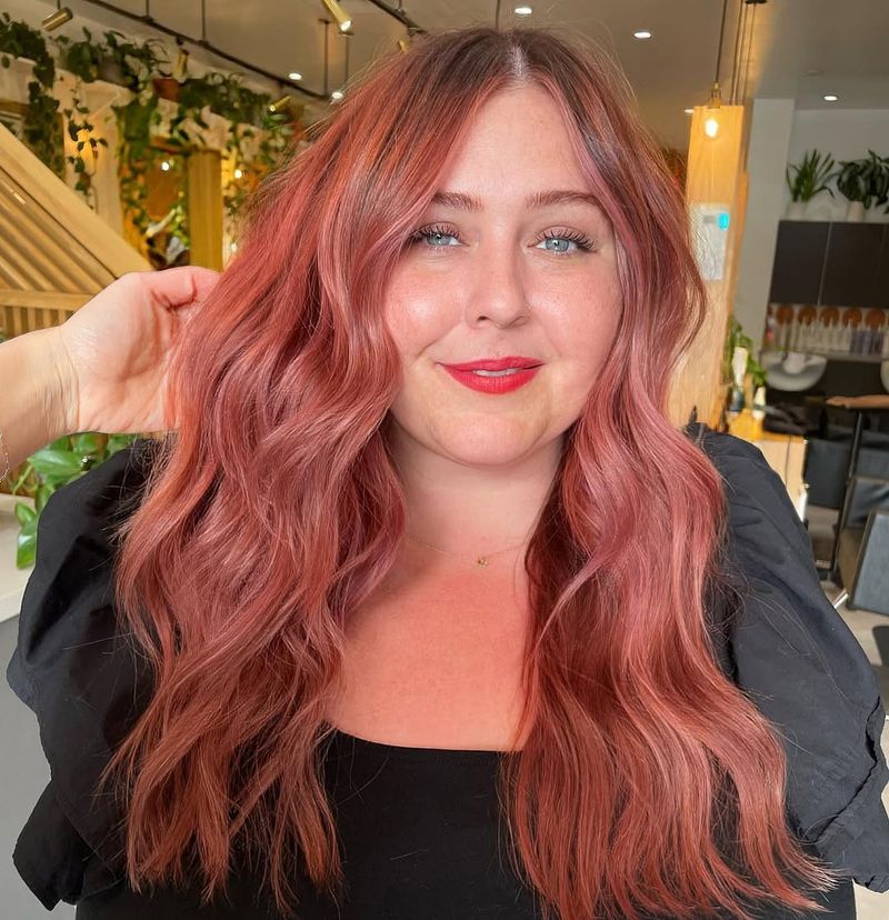 5. Deep Copper Rose Gold Waves