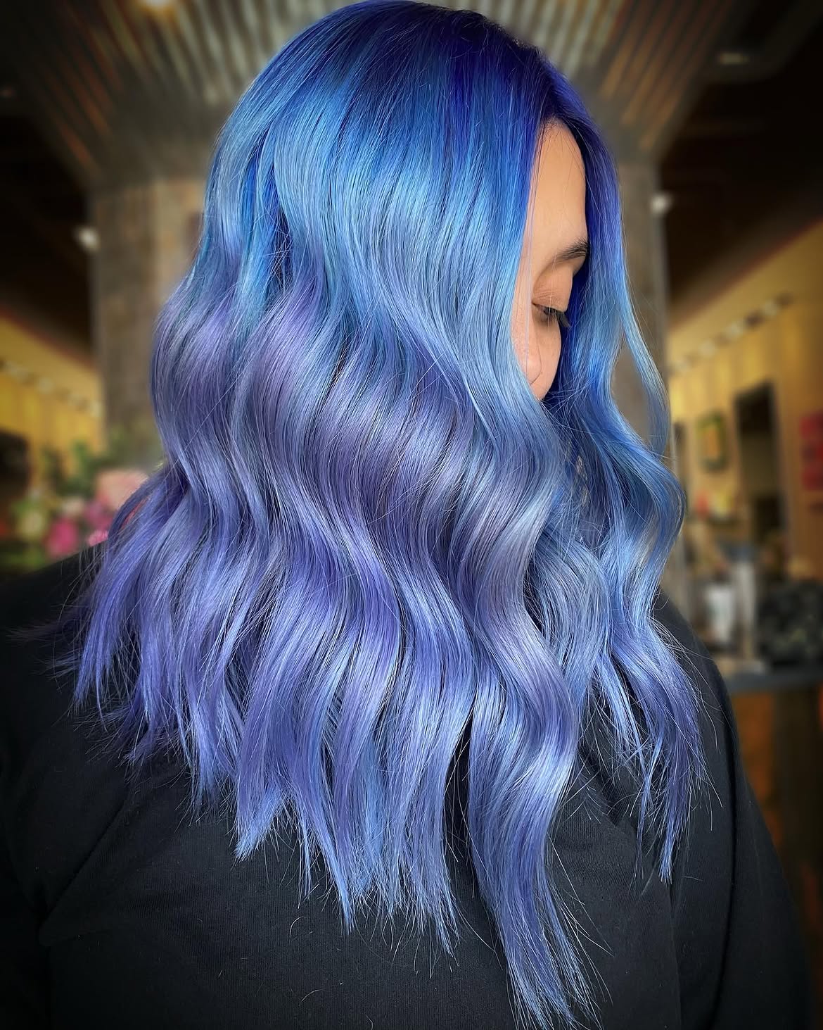 27. Deep Indigo Waves with Pastel Blue Gradient