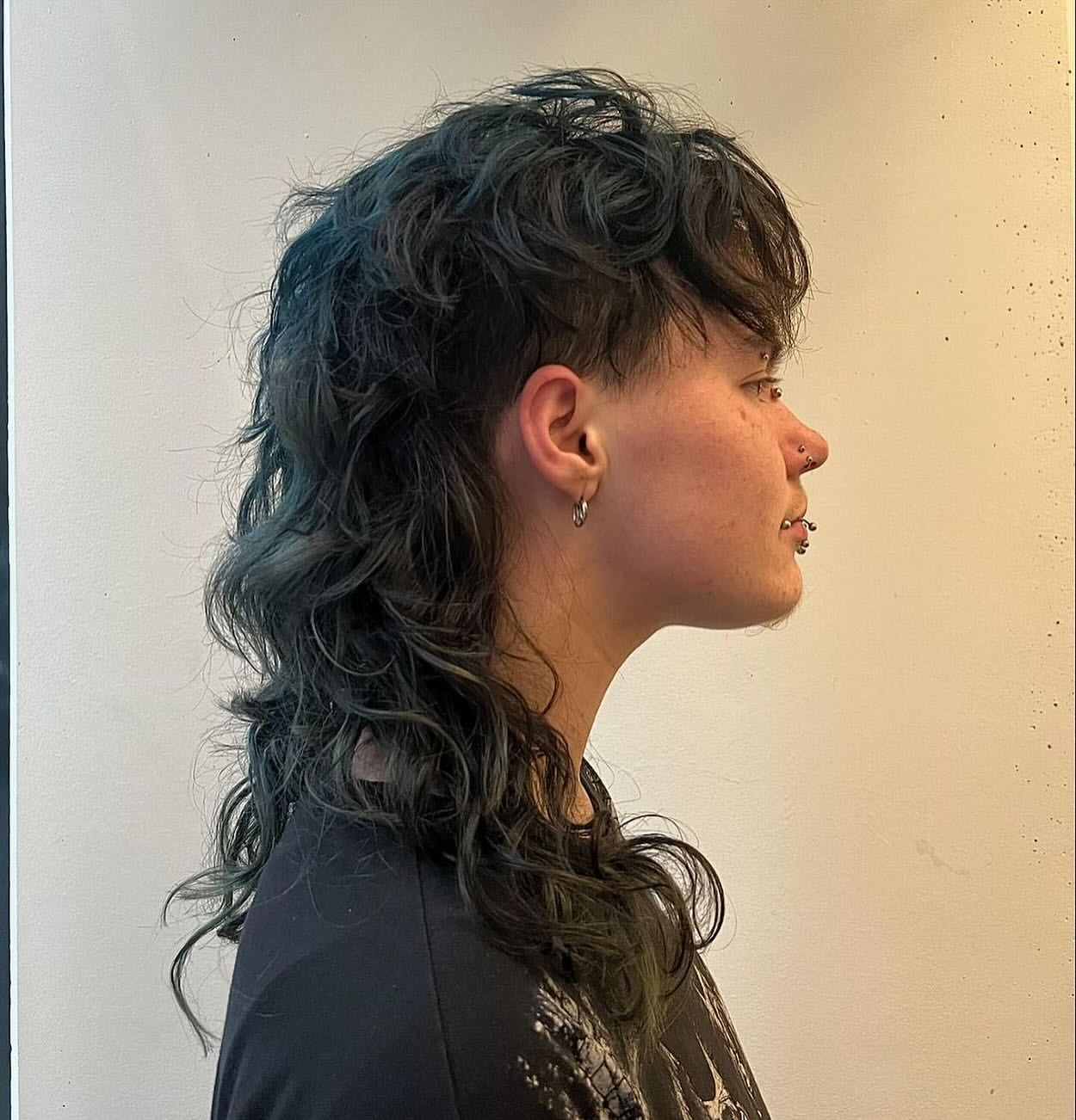 26. Deep Teal Long Curly Mullet