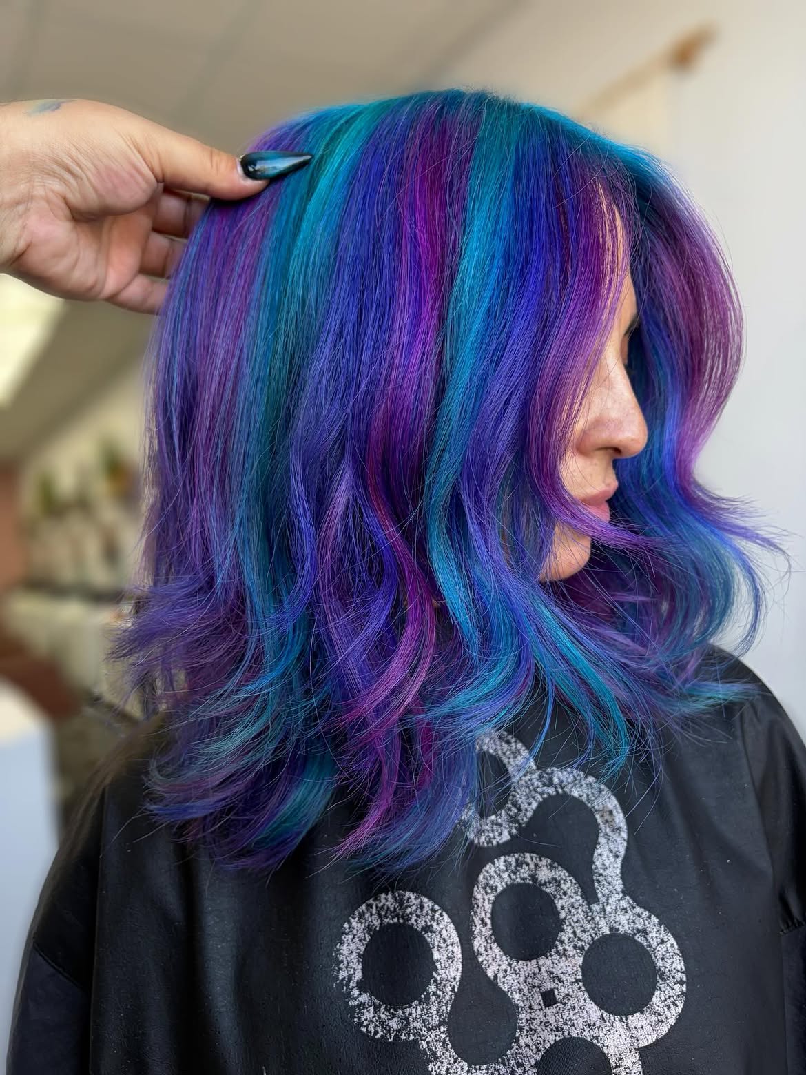 6. Electric Teal and Violet Mermaid Layers