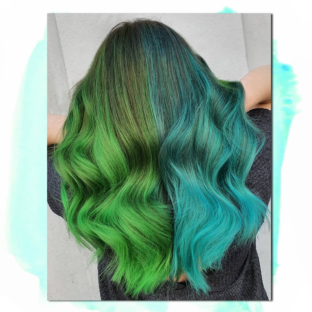 39. Emerald and Turquoise Split Dye