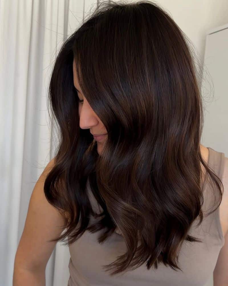 2. Espresso Waves with Subtle Highlights