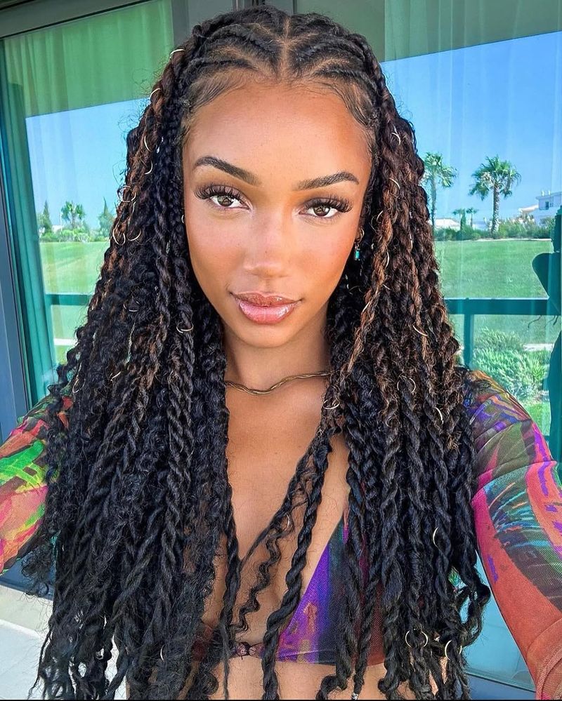 42. Feed-In Cornrows into Long Passion Twists